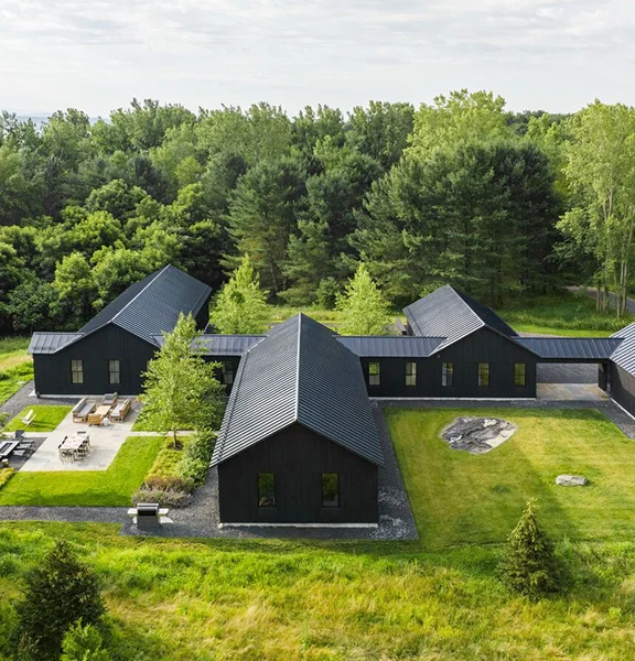 The homestay set within the treeline